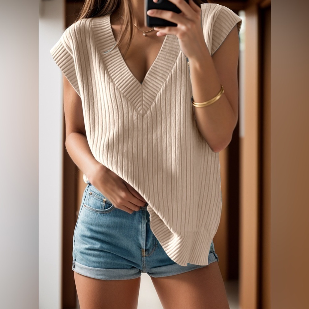 Here With Me V-Neck Shirt-Dust Storm